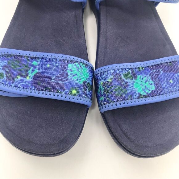 TRAQ by Alegria Blue Knit Back Strap Sport Sandals in Baby Bloomer - Picture 9 of 16